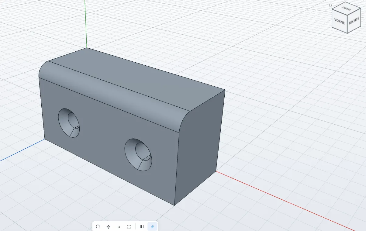 Der fertige Halter als Körper